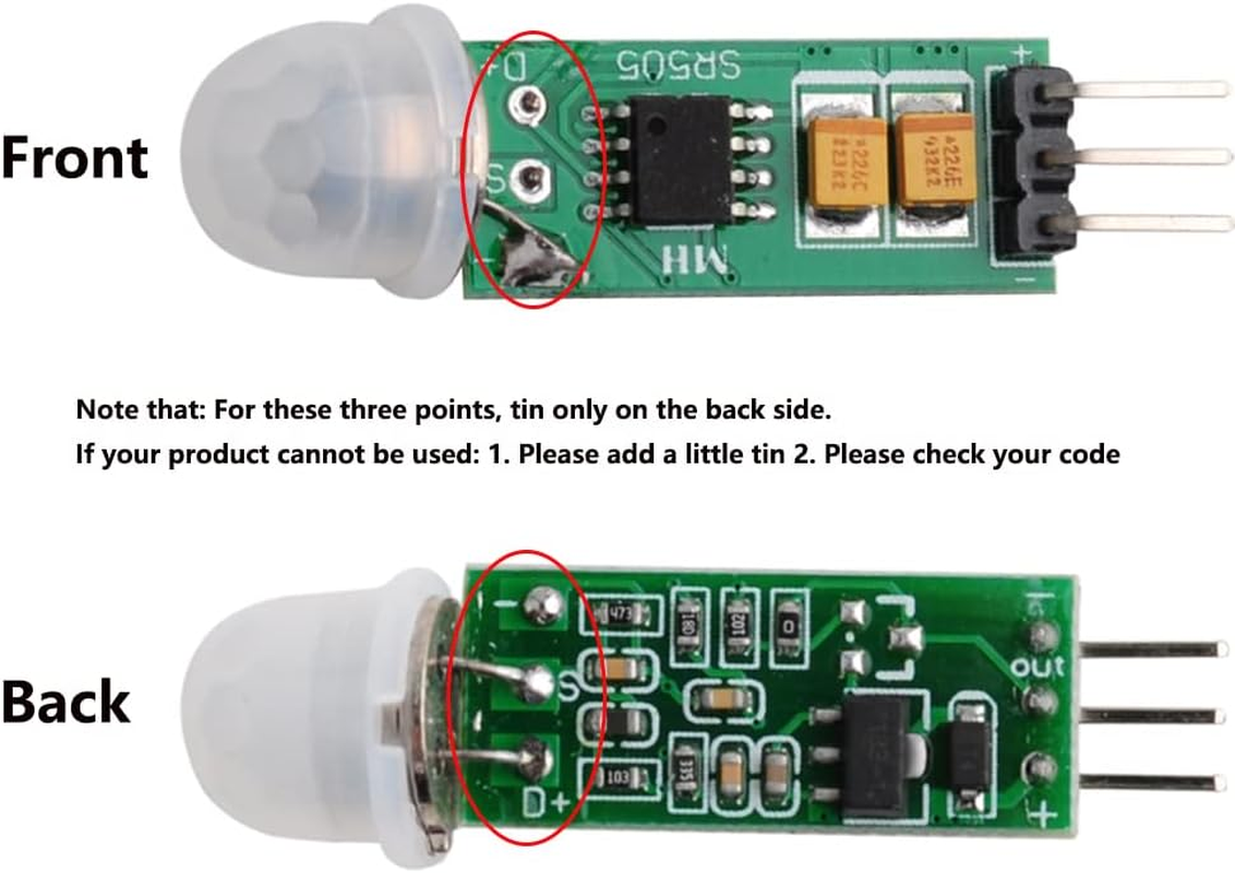 Stemedu HC-SR505 Mini Infrared PIR Motion Sensor, Micro IR Pyroelectric Human Movement Detector Sensors Module (Pack of 5) image number 6