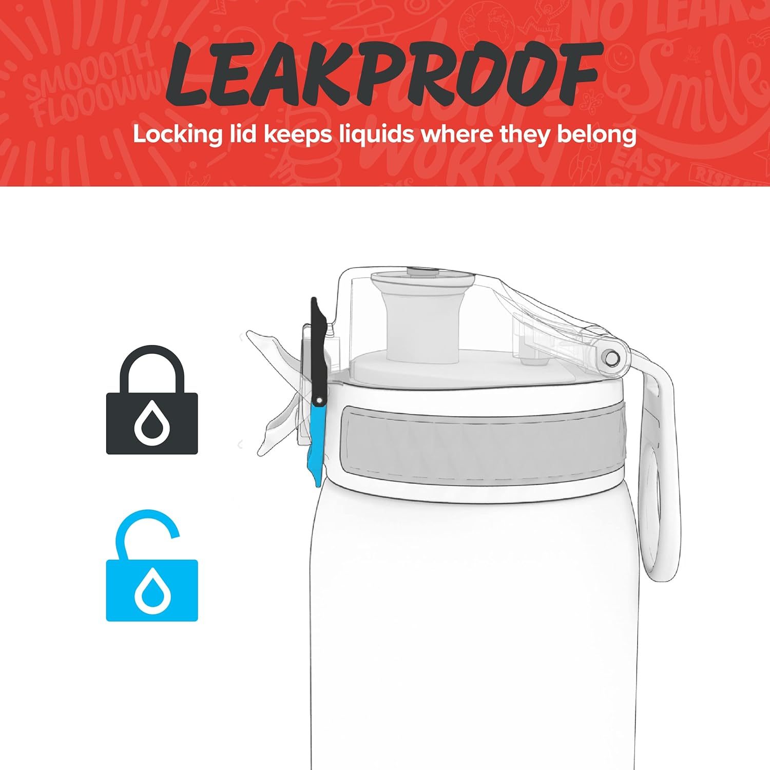 Ion8 Kids Water Bottle, Steel 400 Ml/13 Oz, Leak Proof, Easy to Open, Secure Lock, Dishwasher Safe, Flip Cover, Carry Handle, Easy Clean, Durable, Metal Water Bottle, Carbon Neutral image number 4