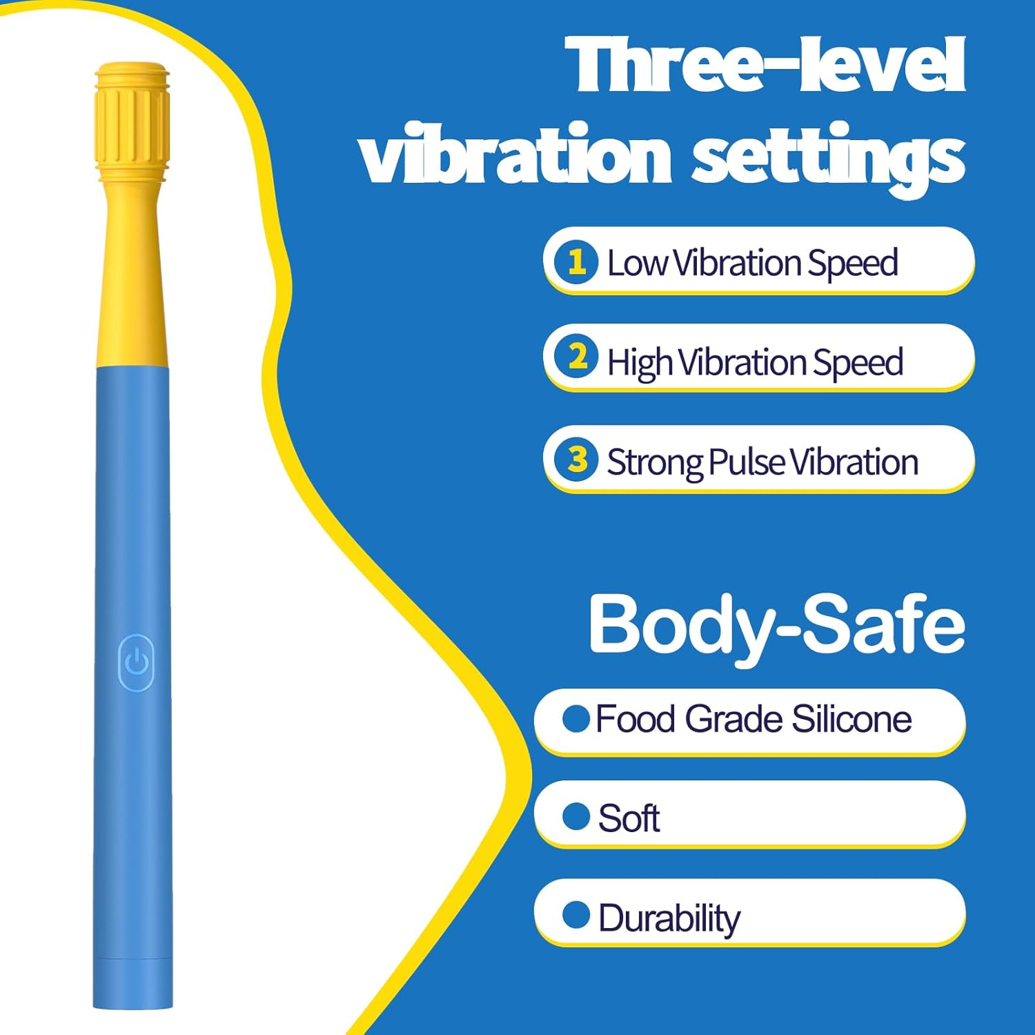 Speech & Feeding Support Kit: Oral Motor Stimulation with 6 Soft Textured Heads for Muscle Strength & Phonation Improvement-Blue image number 1