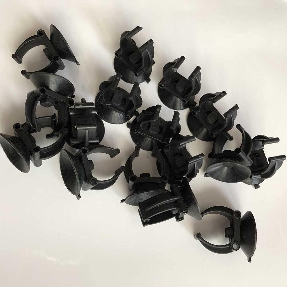 Teensery 10 Pcs Aquarium Heater Suction Cups Fish Tank Heating Rod Suckers Clips Holders Clamps for Fish Tank (Black)
