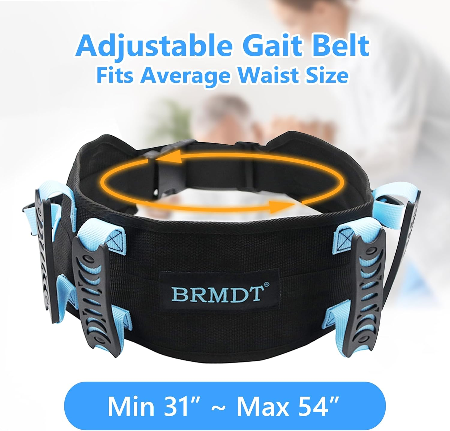 Gait Belts Transfer Belts with Handle, Seat Belt for Wheel Chair - Safety Gait Patient Assist-Lift Gait Belt Transfer Belt with Handles, One-Click Quick Release Locking Buckle (31"-54") image number 3