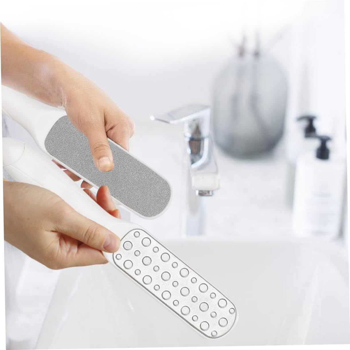 Mikinona Stainless Steel Foot Files Remover Scrubber Double-Sided for Gentle Exfoliation image number 6