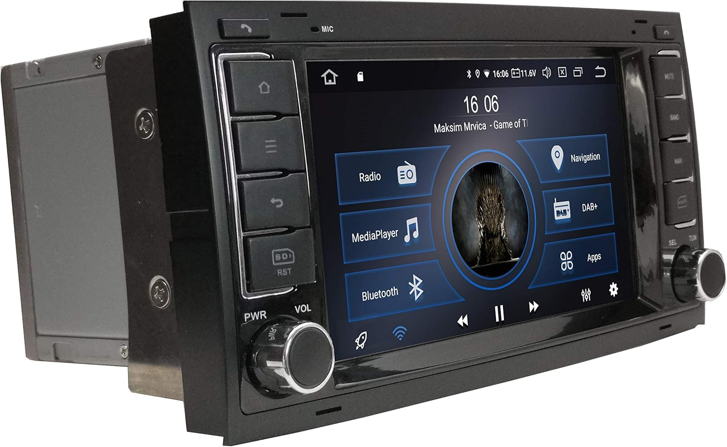 M.I.C. AVT7 Android 12 Car Radio with Sat Nav Qualcomm Snapdragon 665 4G + 64G Replacement for VW T5 Multivan Touareg with RNS 510: SIM DAB plus Bluetooth 5.0 Wifi 2DIN 7 Inch IPS Tempered Glass image number 1