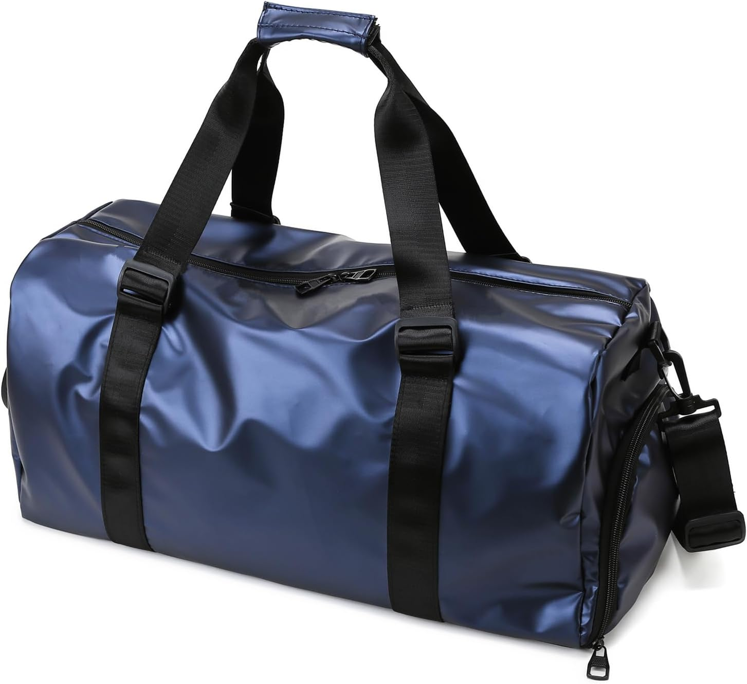 Gym Sport Bag Men Women, Travel Duffle Bag with Shoes Compartment and Wet Pocket, Big Capacity Weekend Overnight Bag with Shoulder Strap for Gym Sports Travel Swimming Camping, Black, Sports Gym Bag