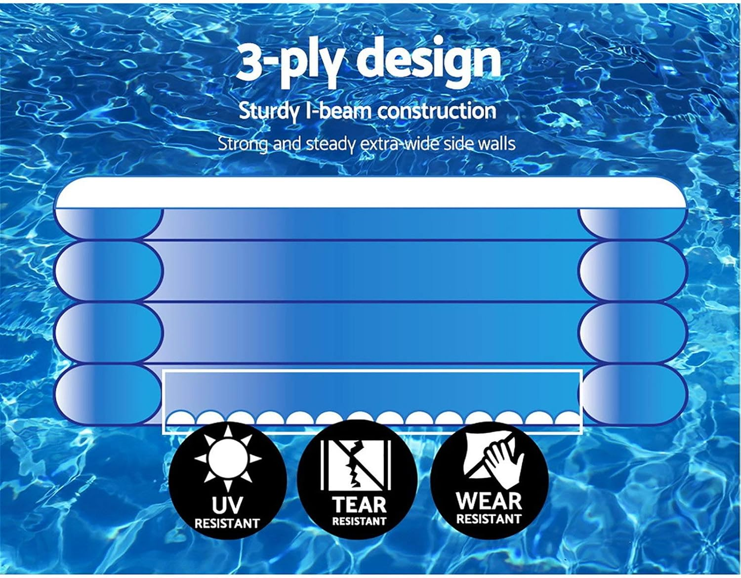 Bestway Deep Dive 3-Ring Swimming Pool, F1.83M X H33Cm