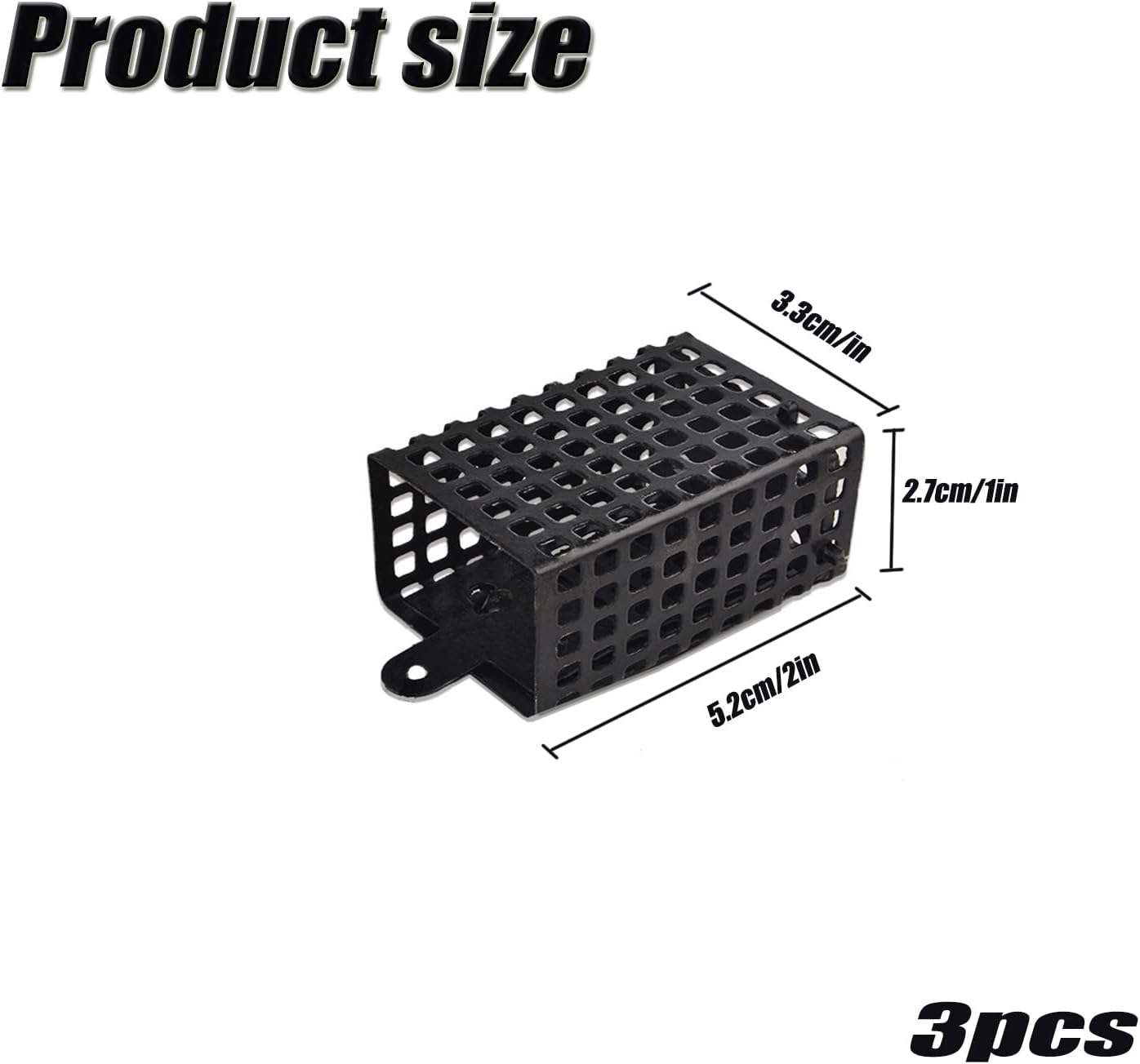 3 Pcs Iron Fishing Bait Cage, Fishing Trap Lure Cage Basket, Durable Square Feeder Holder Set, Fishing Gear Tackle Accessories for Carp and Freshwater Fish image number 1