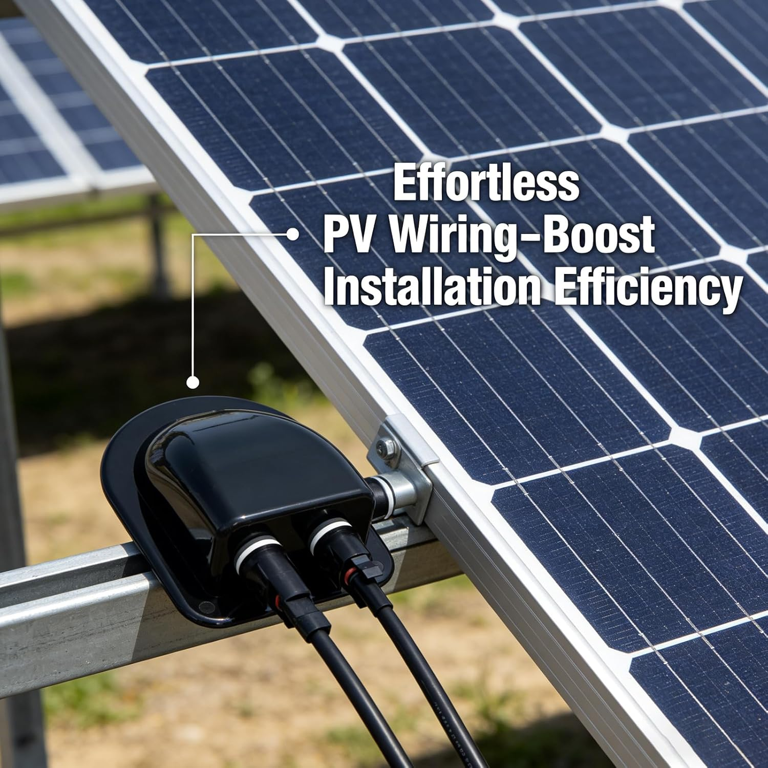 FARLINK Waterproof Solar Cable Box, ABS Solar Double Cable Entry Gland, IP68 Junction Box for Solar Panels, Boats, Yachts, Roofs (Black) image number 1