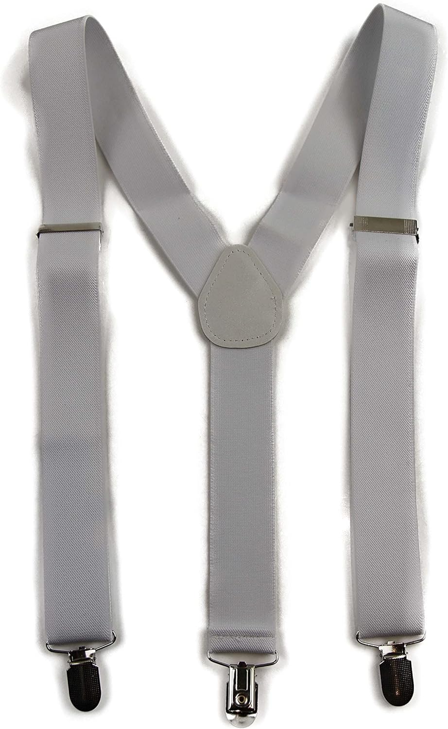Wide Heavy Duty Adjustable 100Cm White Adult Mens Suspenders image number 1