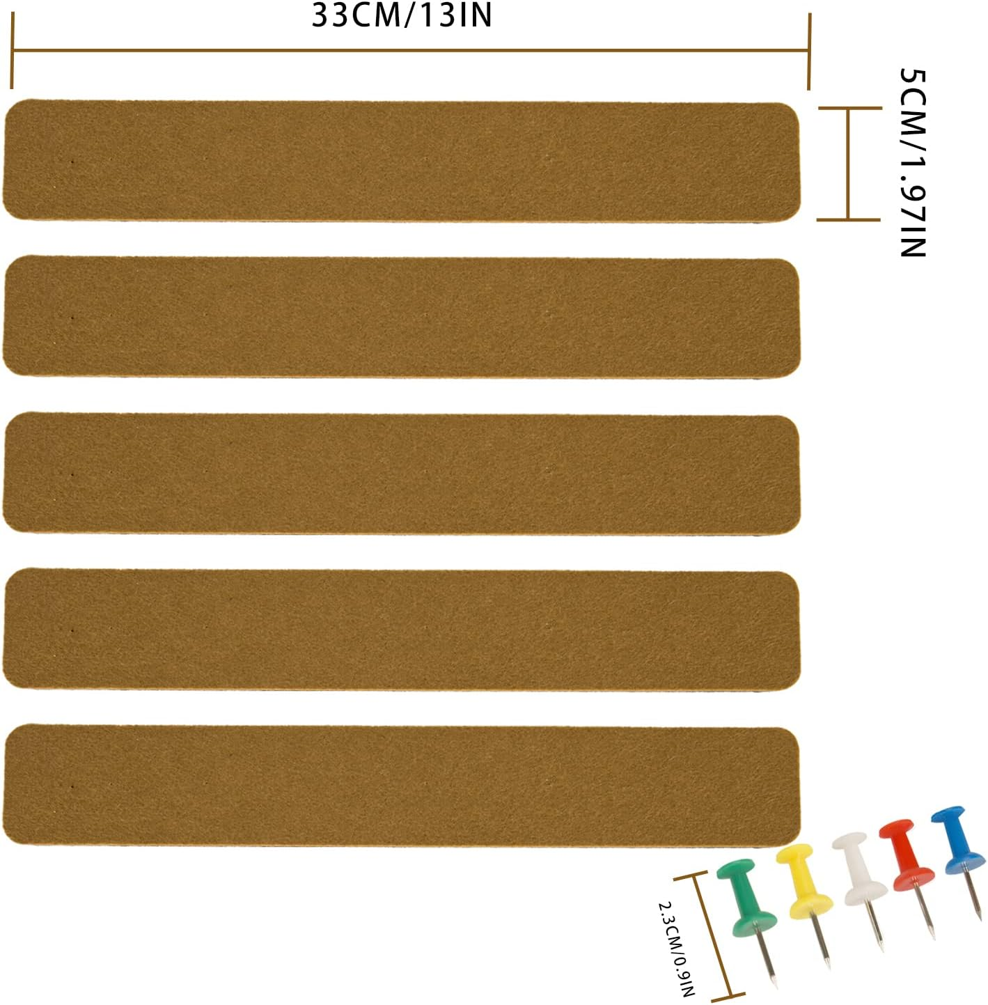 Bulletin Board Cork Board Cork Boards for Walls Cork Board for Office Pin Board Bulletin Boards for Walls (Brown) - Brown image number 3