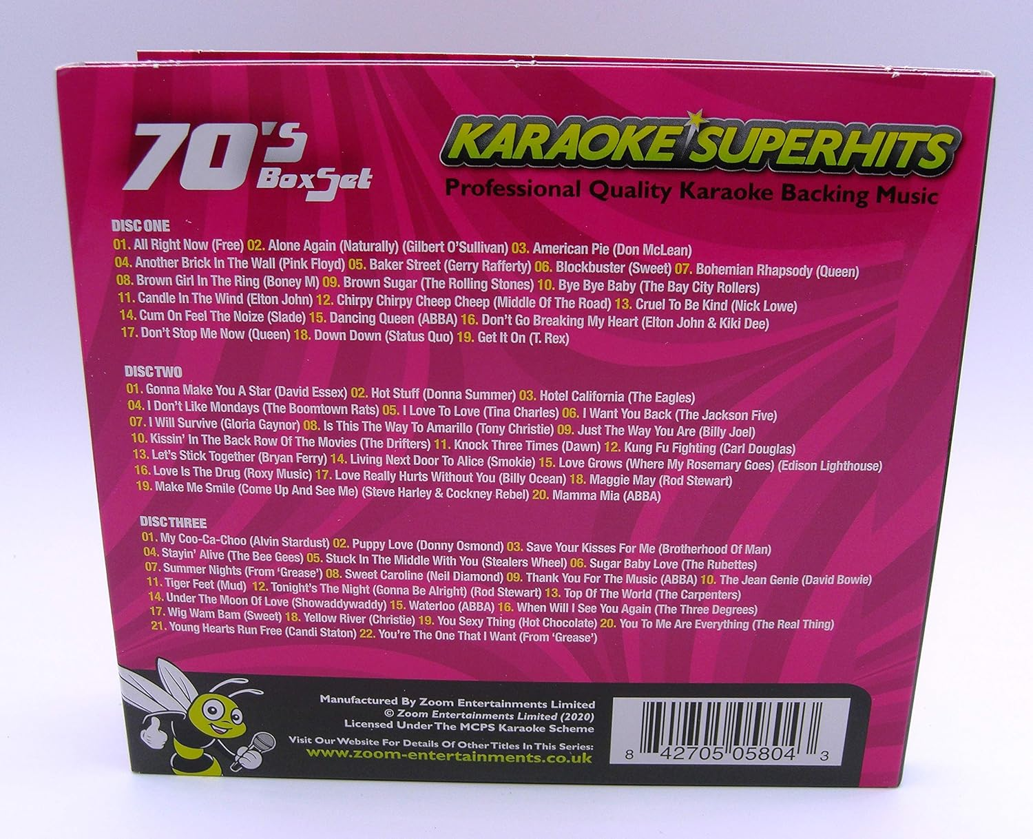 Zoom Karaoke CD+G - 70S Superhits - Triple CD+G Karaoke Pack image number 2
