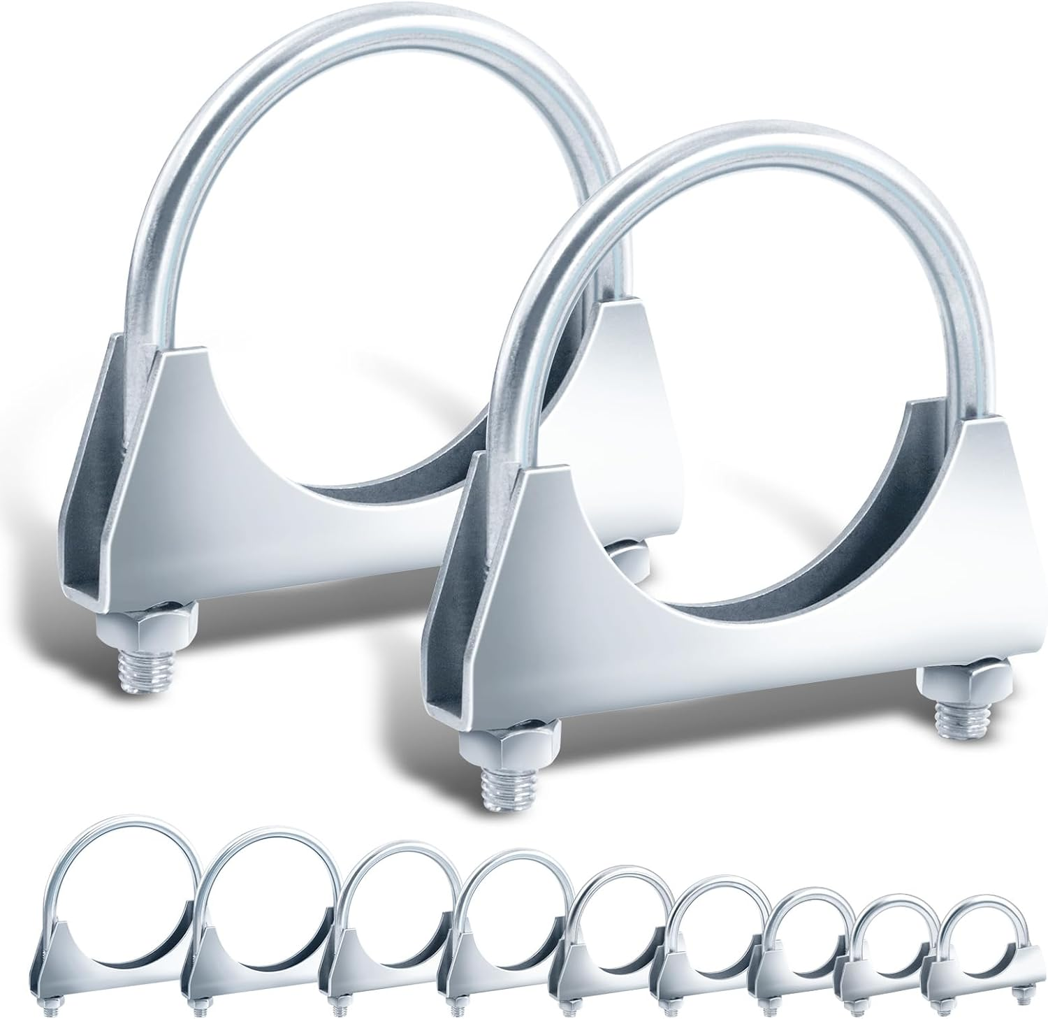 Tanstic 2Pcs 2-1/2" U Bolt Clamp Exhaust U Clamp Muffler U-Bolt Exhaust Clamps Heavy Duty U Bolt Clamps for Muffler, Pipe image number 5