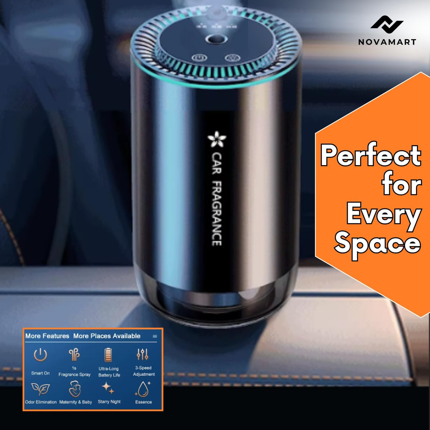 Essential Oil Diffuser &ndash; Aluminum Alloy & PC Aromatherapy Device with USB & Type-C Charging, 3-Speed Mist Control, Portable & Quiet Scent Machine for Home, Office, Travel &ndash; MSD Certified image number 4