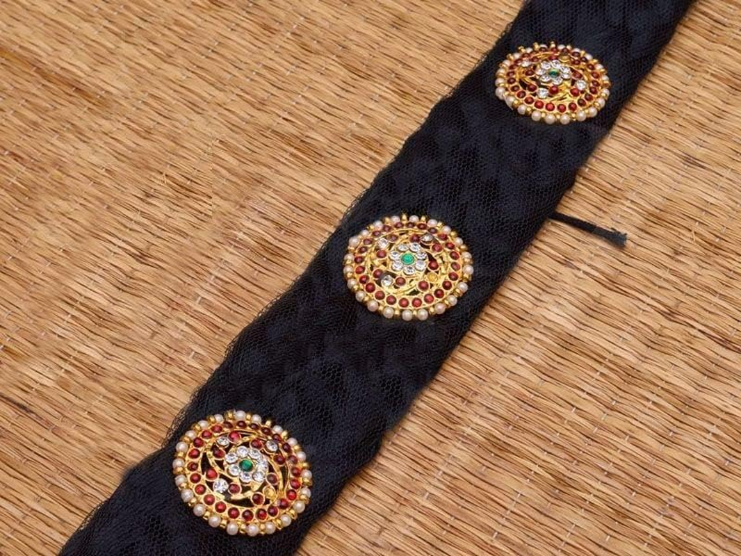 VAMA Girl'S Bridal False Hair Choti Jada Billalu Set Hair Ornaments Full Moon Temple Jewellery Ready Jada Billalu Bharatanatyam Kuchipudi Classical Dance Jewelry image number 1