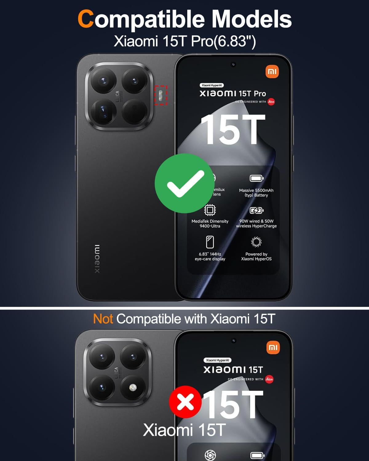 ZHMECOCASE Case for Xiaomi 15T Pro &ndash; [Matte Translucent] [Military-Grade Protection] [Ultra-Slim Hybrid Design] Shockproof Phone Cover (Black) image number 4