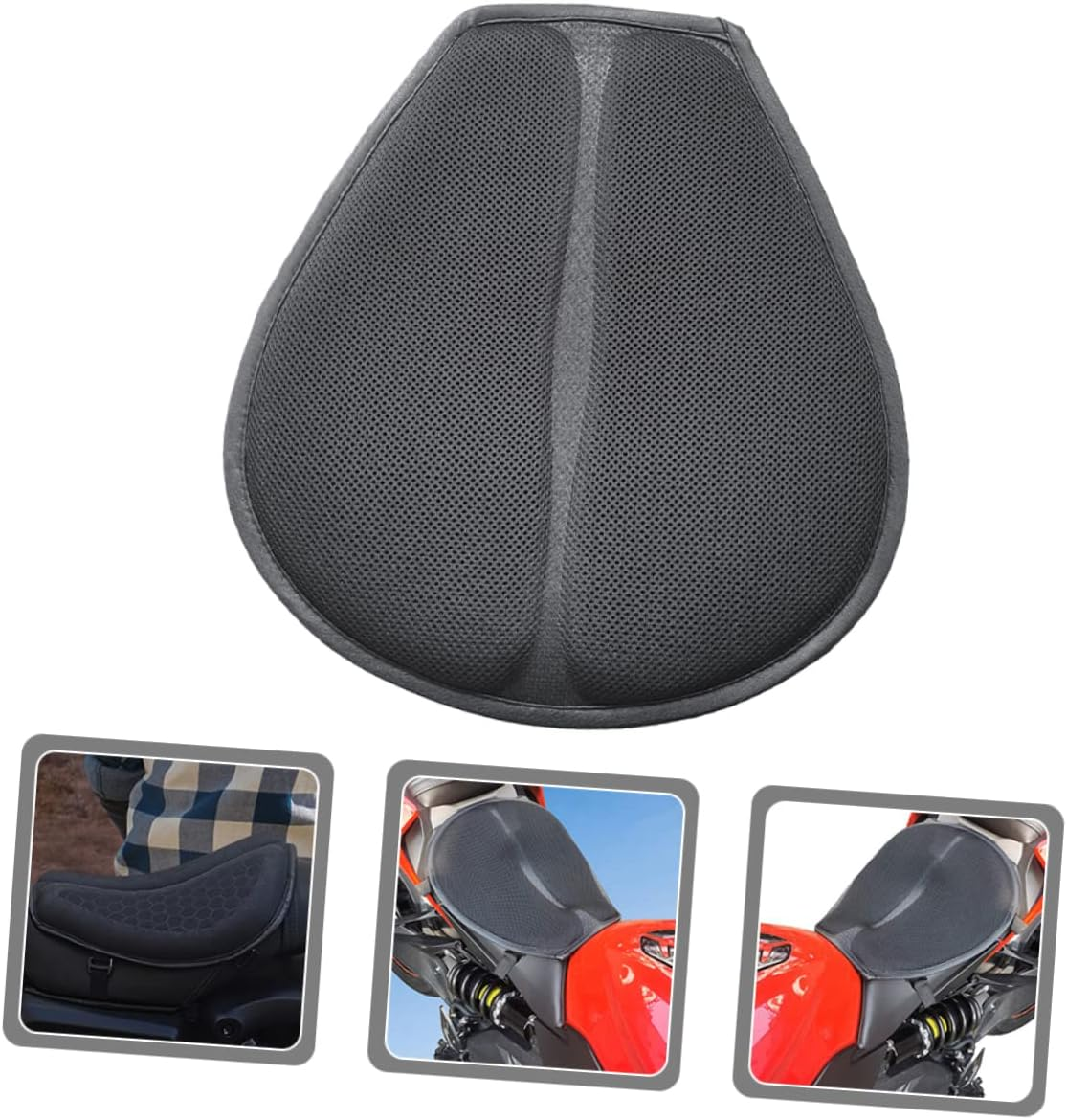 Beatifufu Motorbike Seat Pad and Reusable Seat Cover with Shock Absorption and Breathable Mesh, Thin Motorcycle Cushion Suitable for Seasons and Electric Bikes, Universal Motorcycle image number 4