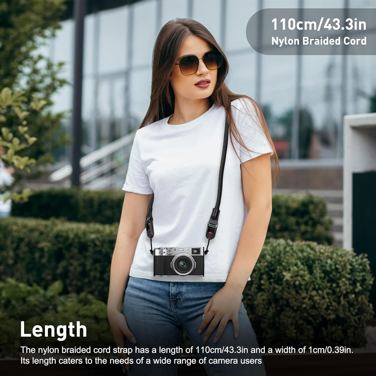 LURICO Camera Shoulder Strap with Wrist Strap, Camera Wrist Strap with 4 Quick Releases, Camera Wrist Strap for Various Wrists, Adjustable Camera Strap Shoulder Strap for DSLR Camera, Black, 110 image number 2