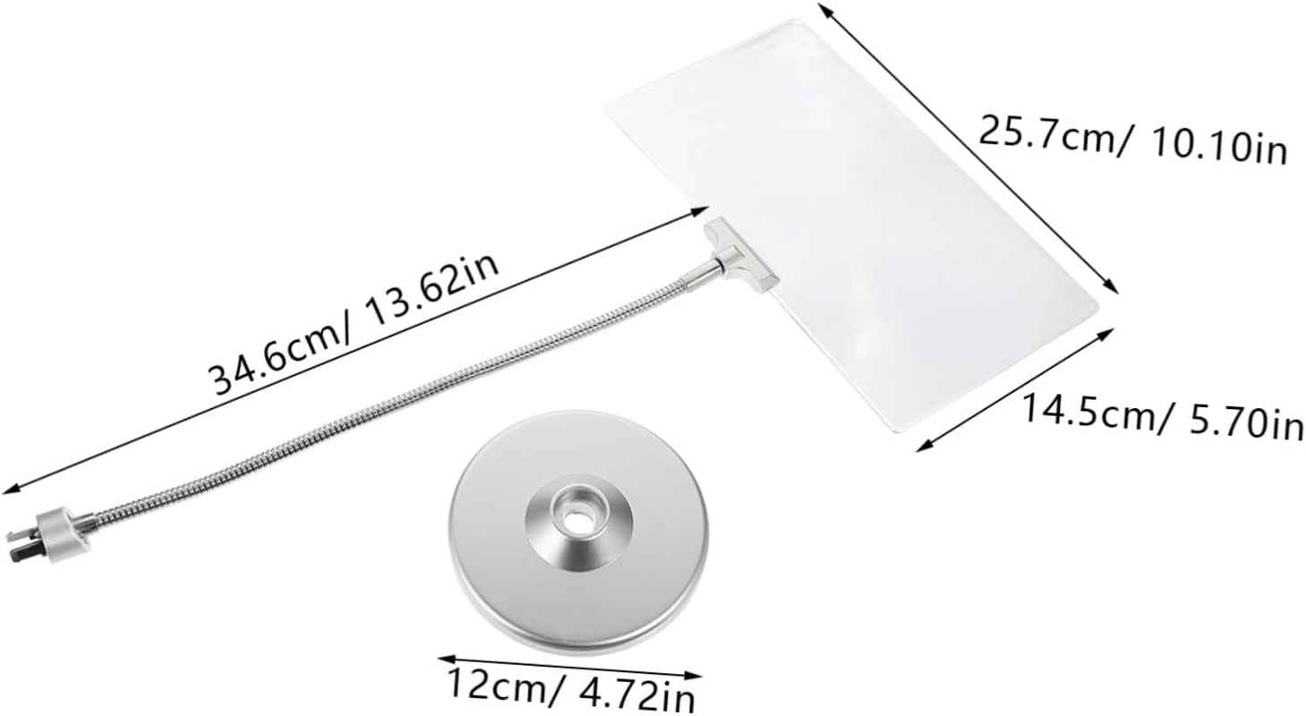 GANAZONO Magnifying Glass with Flexible Tube Stand Super-Large HD Lens for Reading Crafting Screen Magnifier for Computer Monitor Desktop Magnifier in Silver image number 4