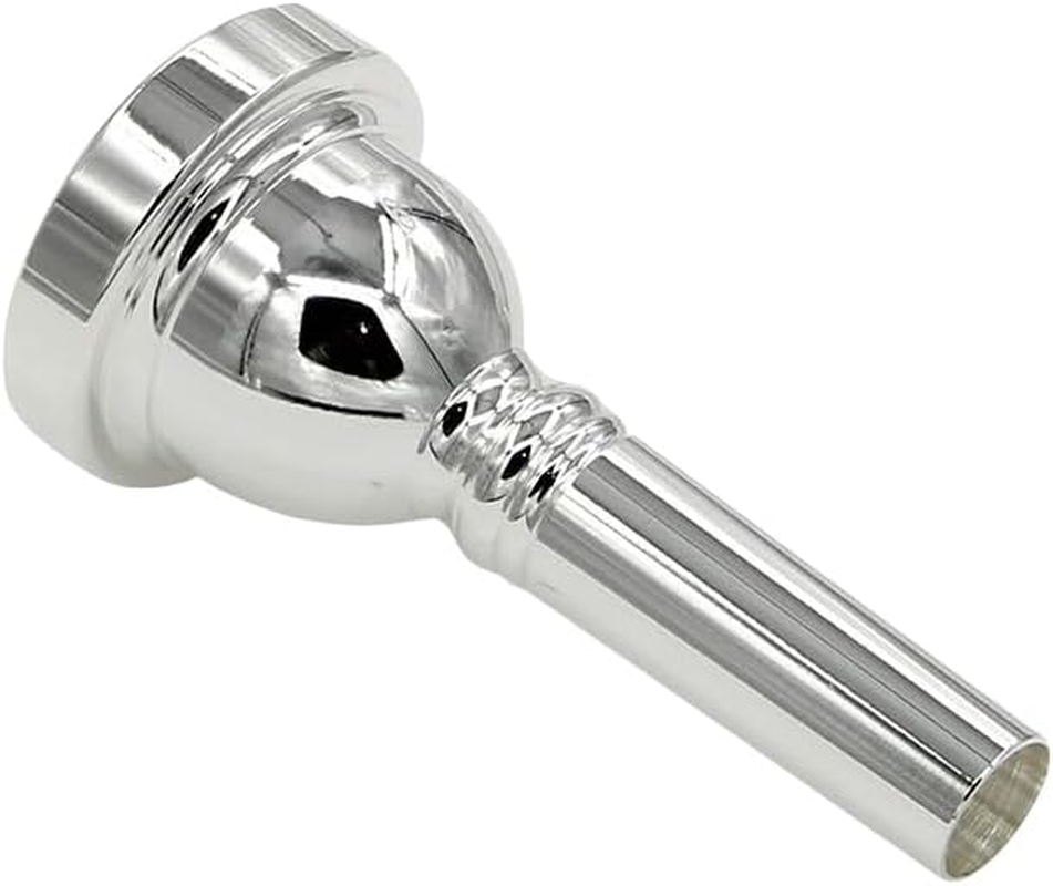 6 1/2AL Silver Trombone Mouthpiece, Euphonium Mouthpiece for Superior Sound, Brass Instrument Accessories, Compatible with Baritone and Tenor Trombone image number 4