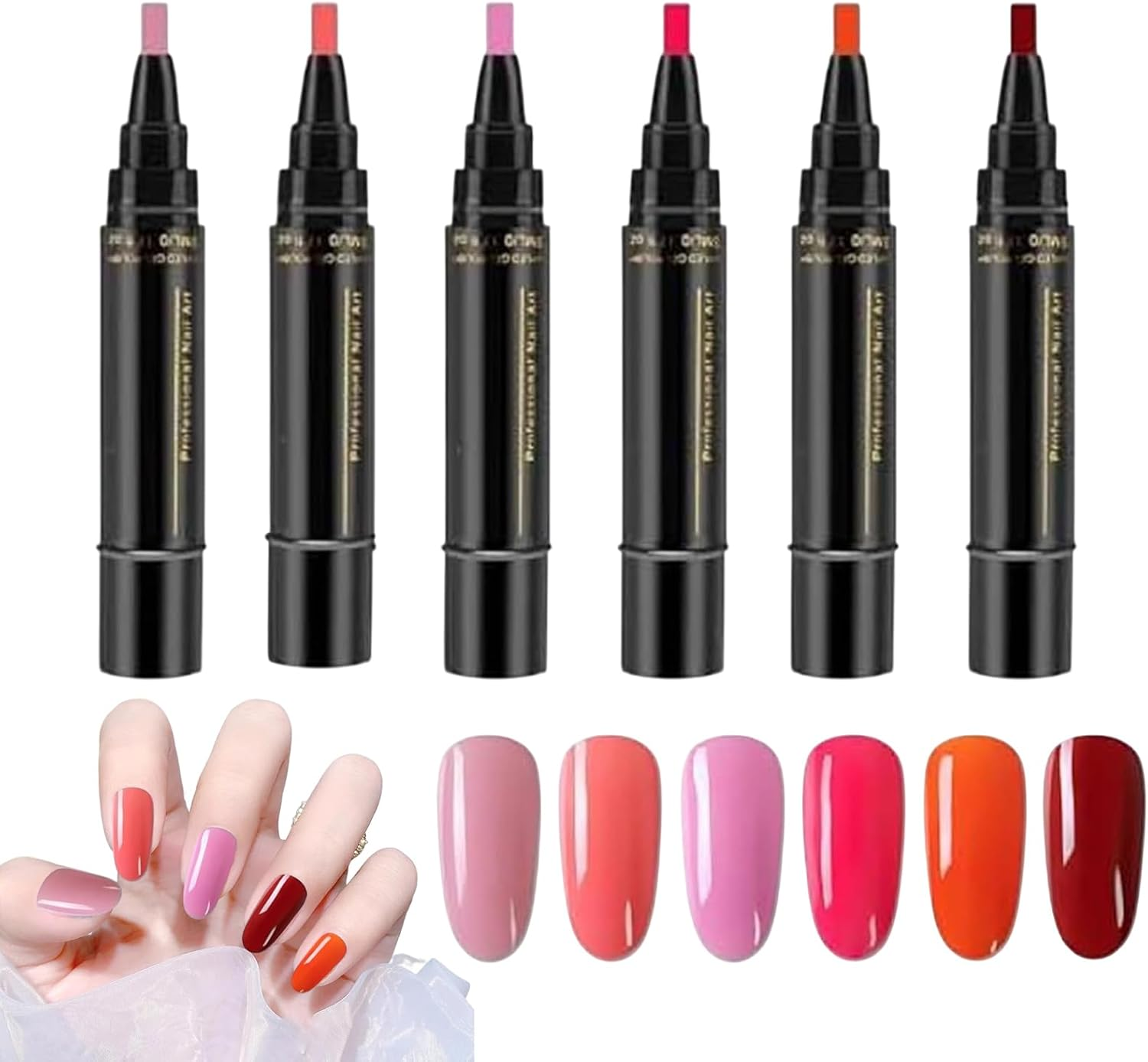 Gel Nail Polish Set | Quick-Dry Nail Polish Painting Kit 6 Colors,No UV Gel Nail Polish Painting Supplies Manicurist Assistant image number 6