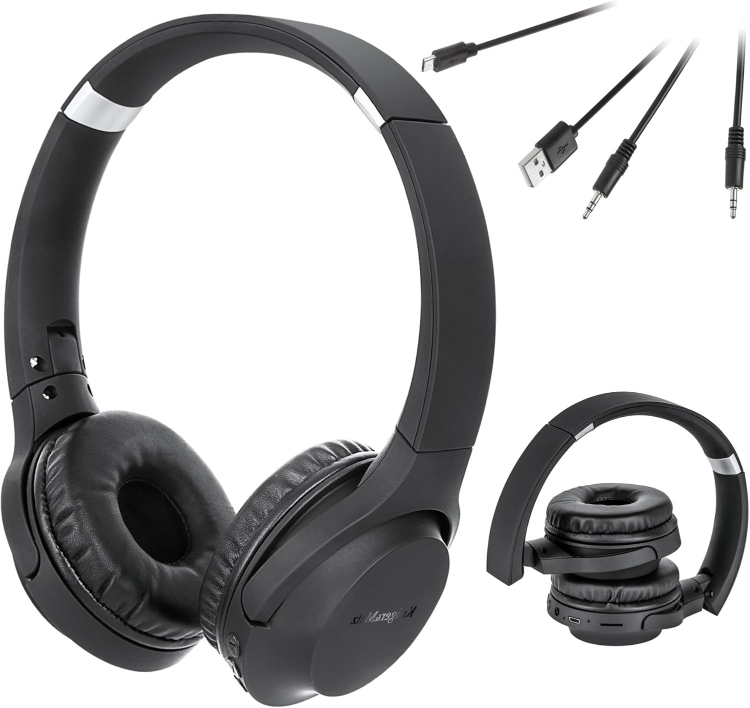 Kr&uuml;ger&Matz KM0629 Wave 2 Wireless Earphones with Built-In Microphone, Control Buttons, Micro SD Card Slot, Black image number 1