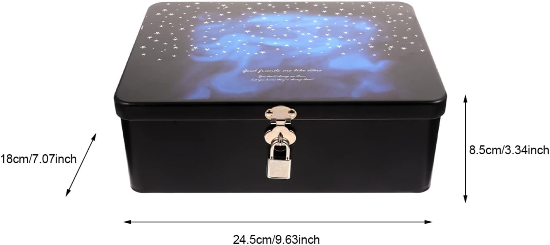 SOLUSTRE Lockable Storage Box Vintage Design Small Lock Box for Keys and Accessories Portable Storage Bin Secure Lock for Desktop Organization Outdoor Key Safe image number 3