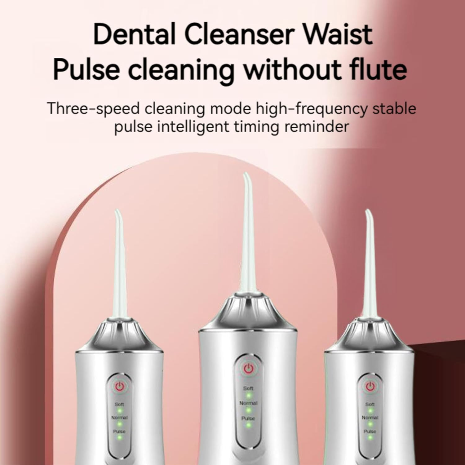 Water-Flosser-Teeth-Cleaner, Rechargeable - Waterproof, Portable Cordless Dental Oral Irrigator, Water Flossers for Teeth, 3 Modes 4 Nozzles, for Home&Travel (Pink) image number 4