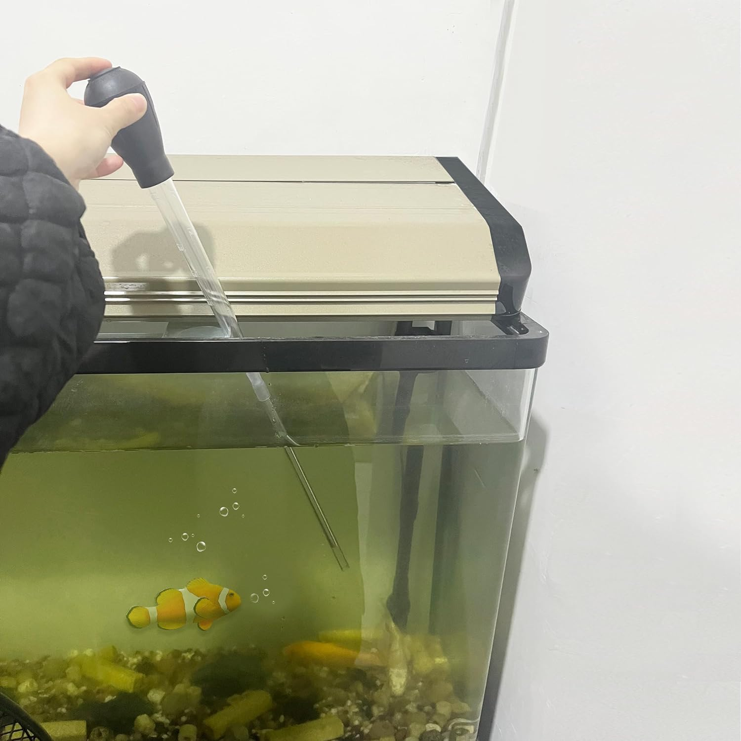 2Pcs Manual Fish Tank Cleaning Tools,30Ml Aquarium Water Changer,21 Inches Multifunction Siphon Dropper for Fish Bowl Waste Remover,Aquarium Bottom Gravel Waste Clean,Coral Feeder(Blue) image number 1