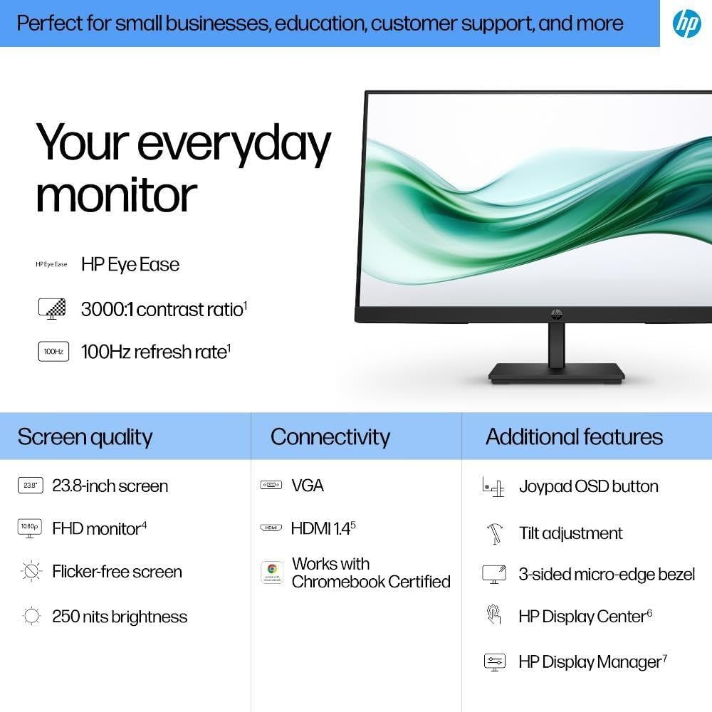 HP Series 3 Pro 23.8" FHD 1080P VA Panel 100Hz Monitor (9U5C1AA) image number 4