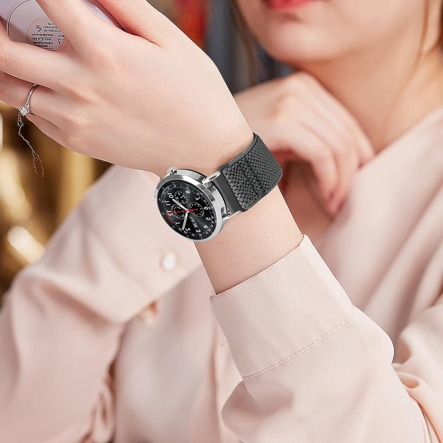 Puhuite Stretchy Nylon Band for Samsung Galaxy Watch 3 Band 45Mm/Gear S3,Garmin Venu 2/Venu 3/Vivoactive 4/Instinct,Fossil Gen 4/5/6 Elastic Band