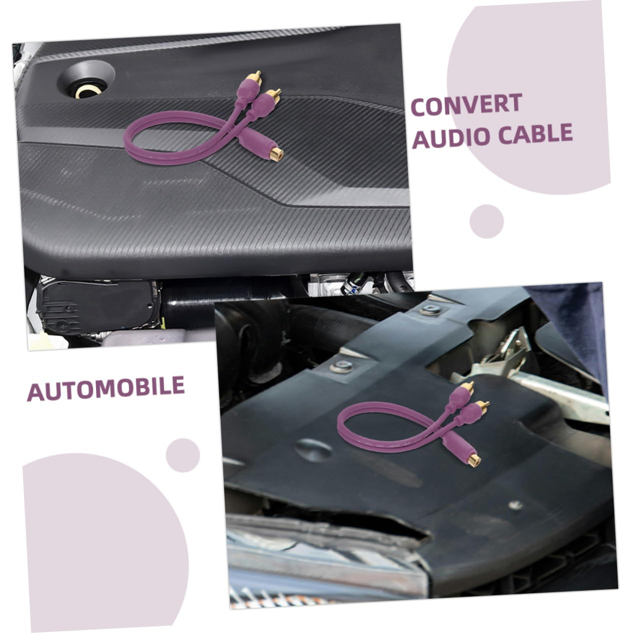 PRETYZOOM Car Audio RCA Y Splitter Cable 2Pcs Male to Male Output Converter for Subwoofer Amplifier Home Theater Vehicle Audio Installation image number 2