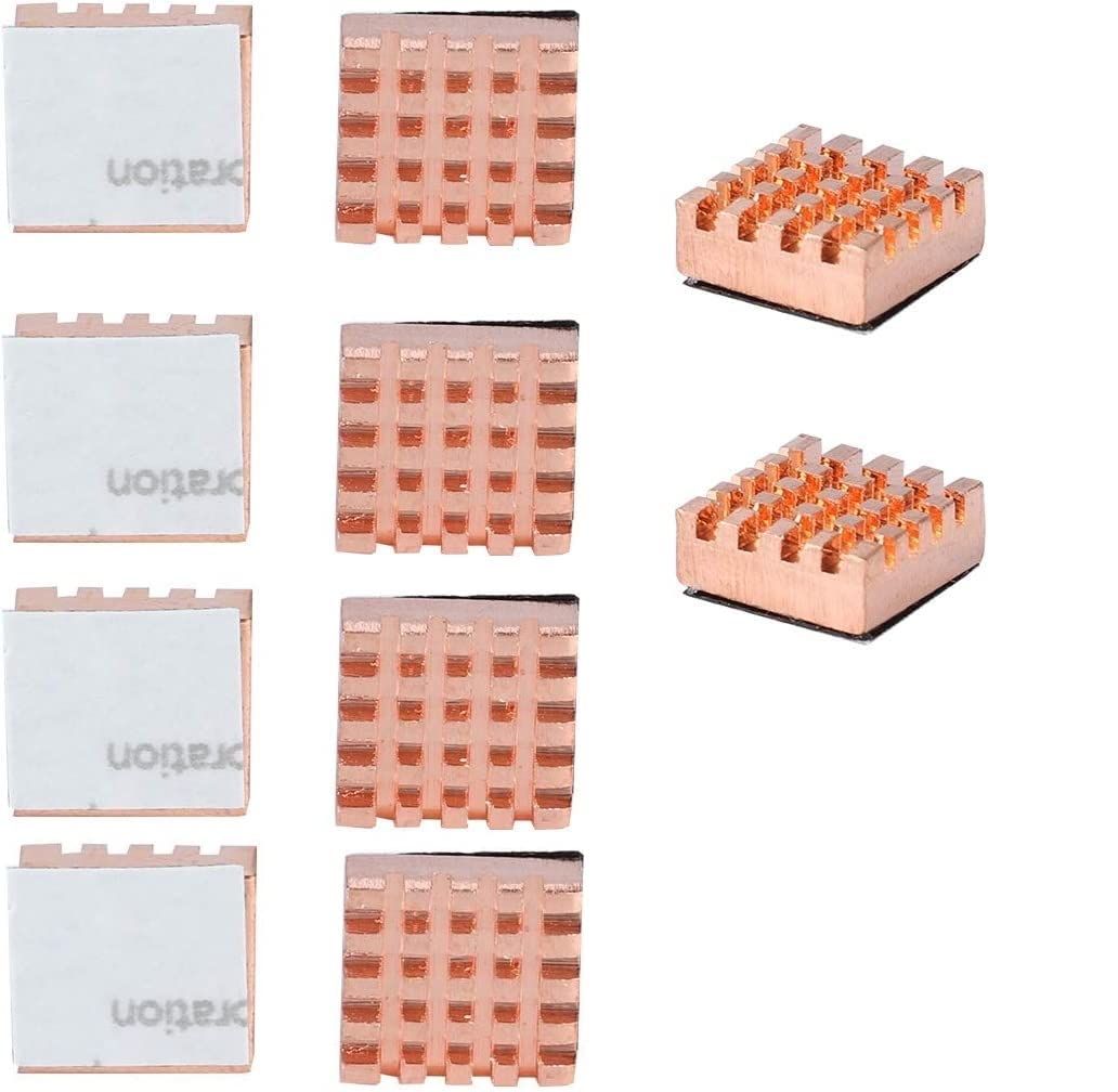 Easycargo 10Pcs 14Mm VRAM Copper Heatsink + Thermal Conductive Adhesive Tape for Cooling Cooler GPU Chips VRAM VGA RAM GPU (14Mmx12Mmx5Mm) (Copper 14Mm) image number 5
