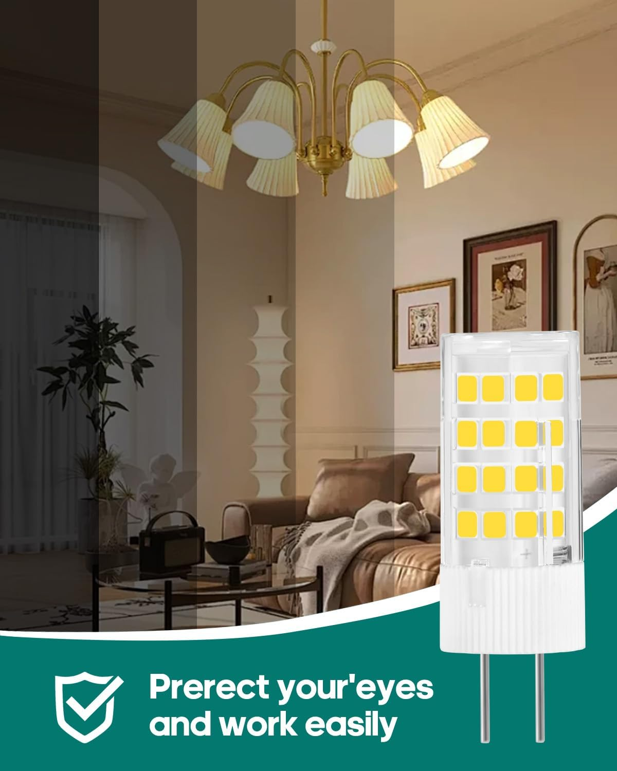 KUNKA GY5.3 LED Bulb Bi-Pin Base Light Bulb, DC/AC12V-24V Low Voltage Bulbs, G5.3 12V LED Light Bulb, Landscape Bedroom Nursery (Warm White 3000K, Set of 2) image number 6