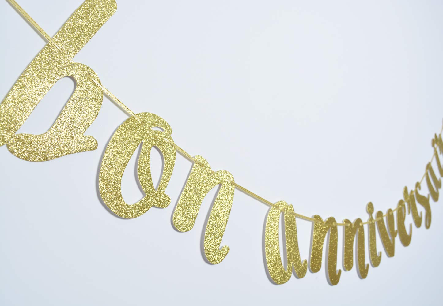 Bon Anniversaire Banner for Happy Birthday Party Decorations French Theme Sign Photo Backdrop (Gold Glitter) image number 3