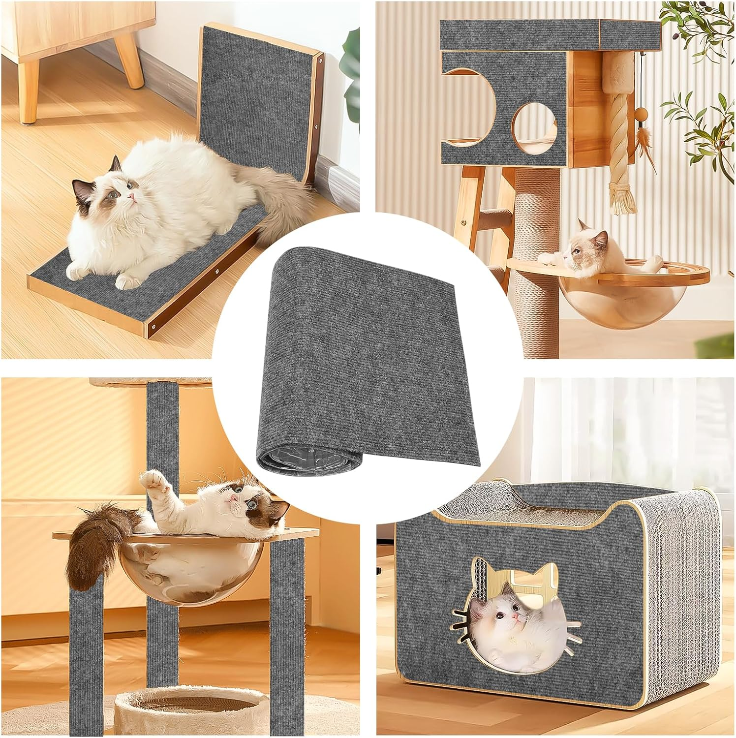 Cat Scratching Mat Wall 30 X 100 Cm Cat Scratching Mat Self-Adhesive Cut to Size Scratching Mat Cat Scratching Wall for Cats, Scratching Boards Scratching Mat for Protects Carpets, Furniture and Sofas