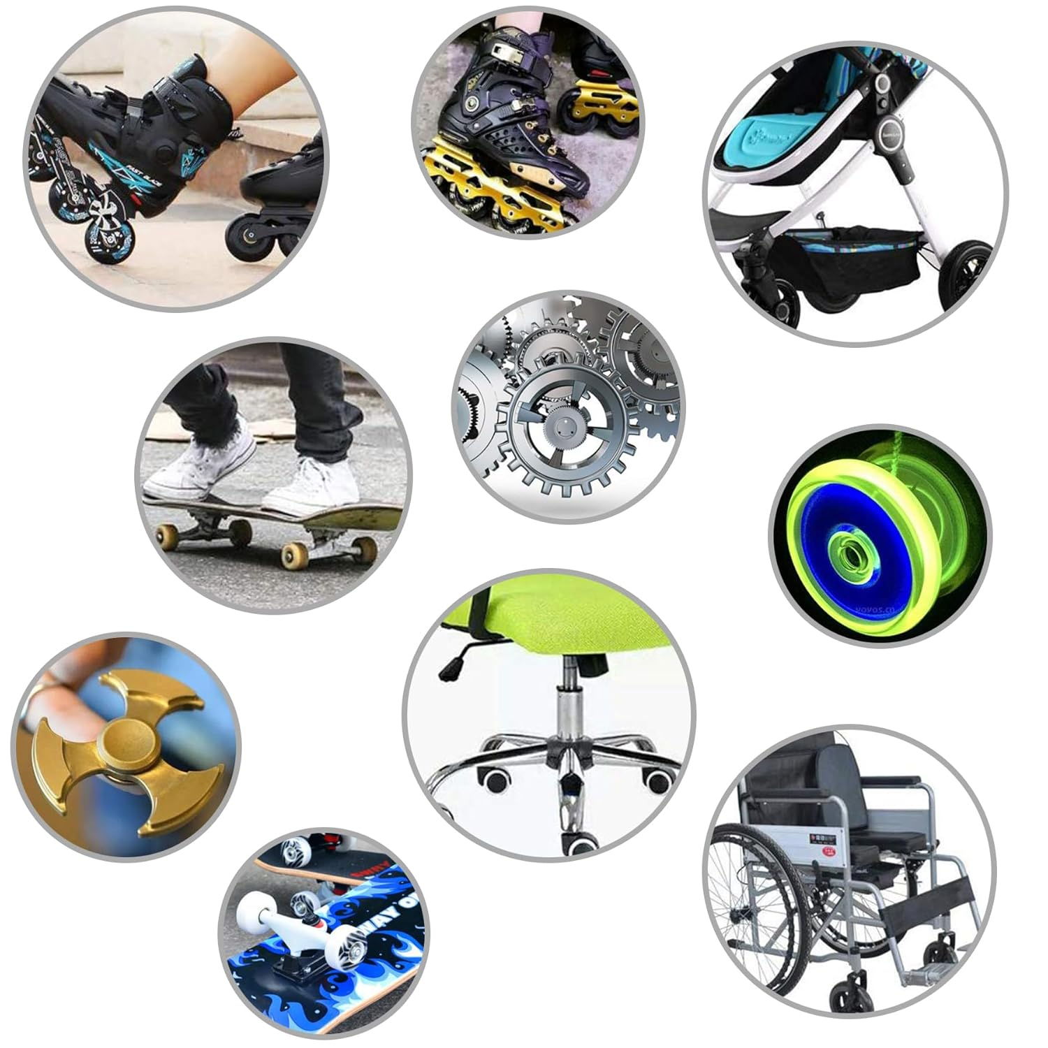 Ball Bearings 20 Pcs 608 2RS Bearing Steel and Double Rubber Sealed Miniature Deep Groove Ball Bearings for Furniture Wheel,Skateboards, Inline Skates, Scooters, Roller Blade Skates (8 X 22 X 7Mm) image number 3