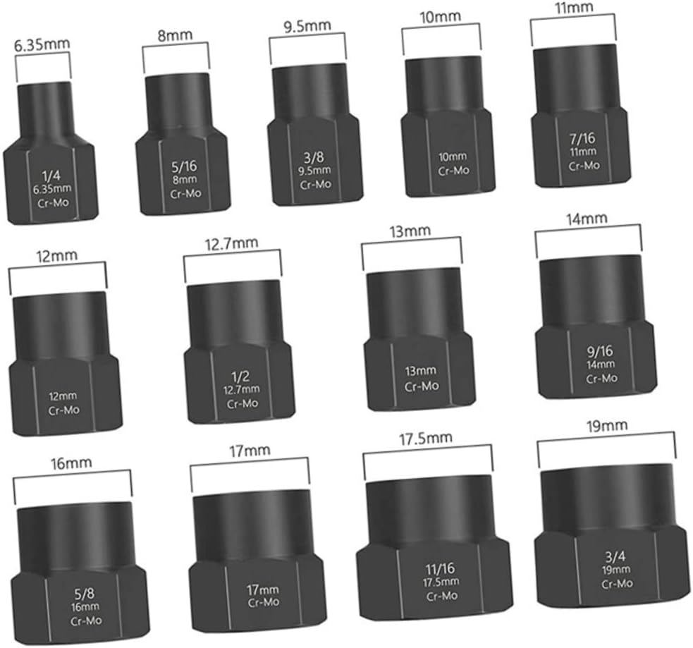 Angoily Bolt Disassembler Lug Nut Extractor Tool Kit Solid Storage Box Designed for Stripping and Removing Rusted and Stubborn Lug Nuts and Bolts for Automotive Repair and Maintenance Task image number 1