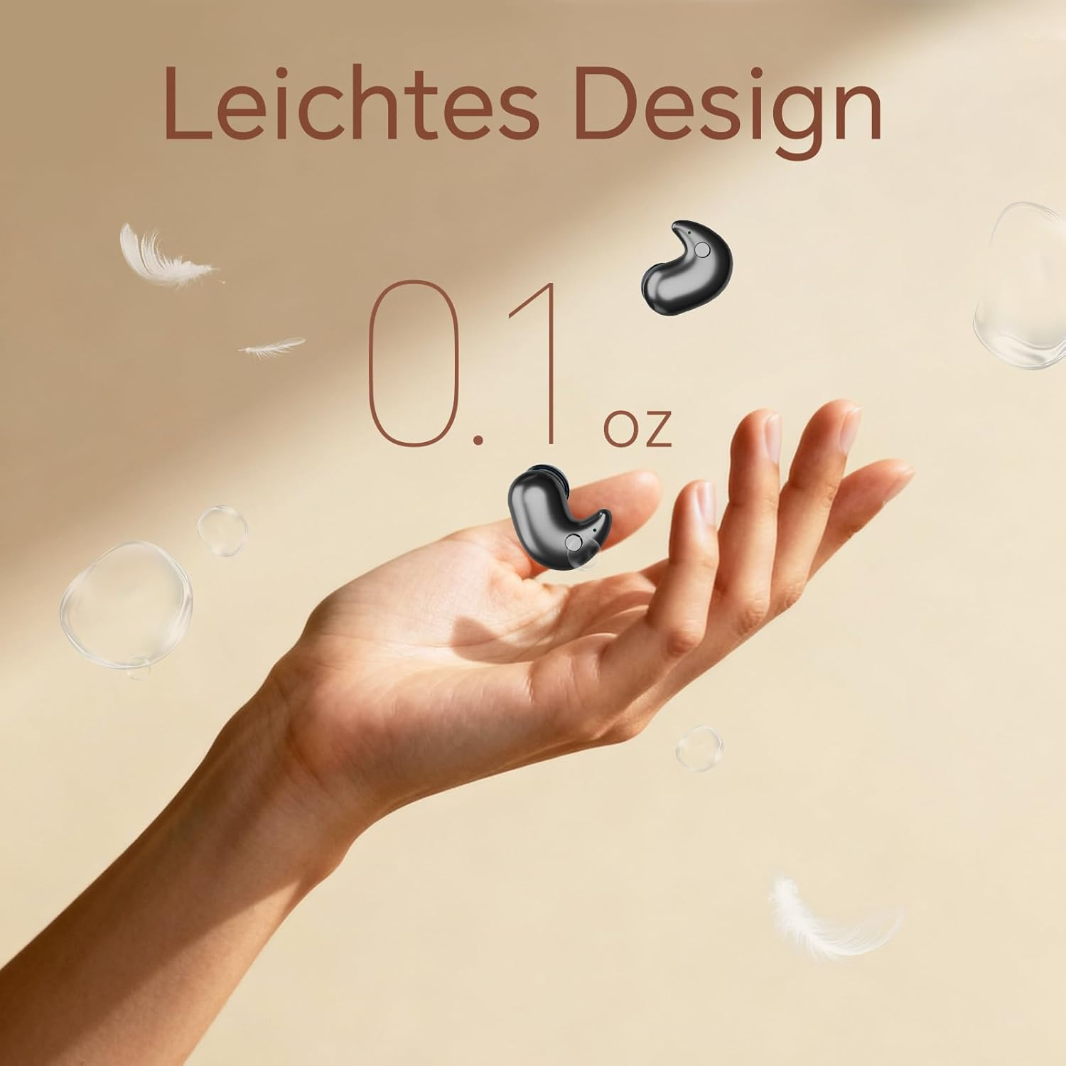 Xmenha In-Ear Sleep Bluetooth Wireless Mini Headphones Side Sleeper Wireless Sleep Headphones Earbuds Invisible Sleep Headphones Small Ears In-Ear Headphones Bluetooth Wireless Earphones image number 1