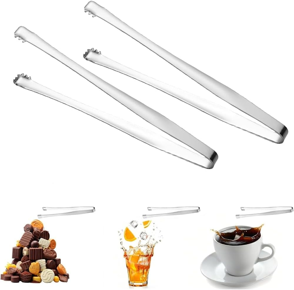 New Stainless Steel Non-Slip Ice Tongs, Ideal for Handling Food, Coffee Sugar Cubes, Ice Blocks, and Ice Chips. Features a Long Handle Design for Easy and Safe Use (2) image number 1
