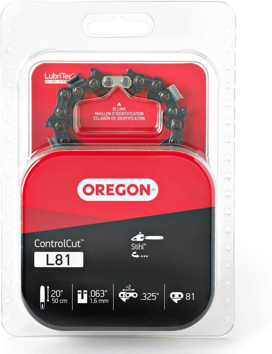 Oregon L81 Controlcut Chainsaw Chain for 20-Inch Bar, 81 Drive Links, Low-Kickback Chain, Fits Several Stihl Models Gray image number 3