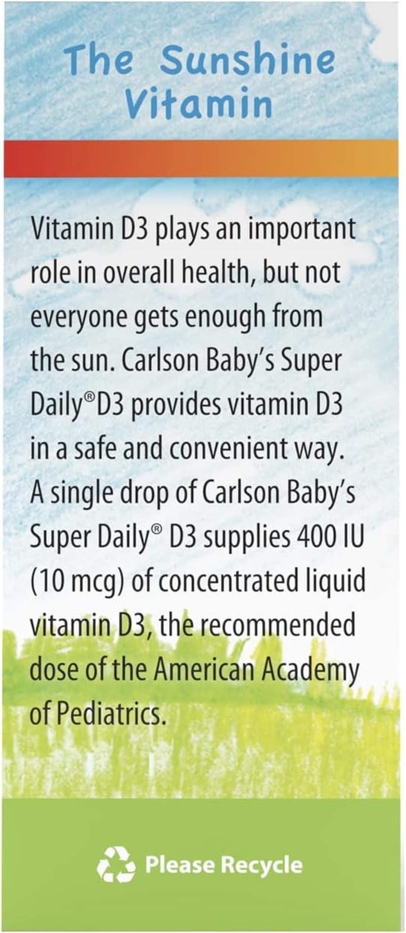 Carlson Labs - Baby'S Super Daily D3 400 IU - 2.54 Ml. image number 3