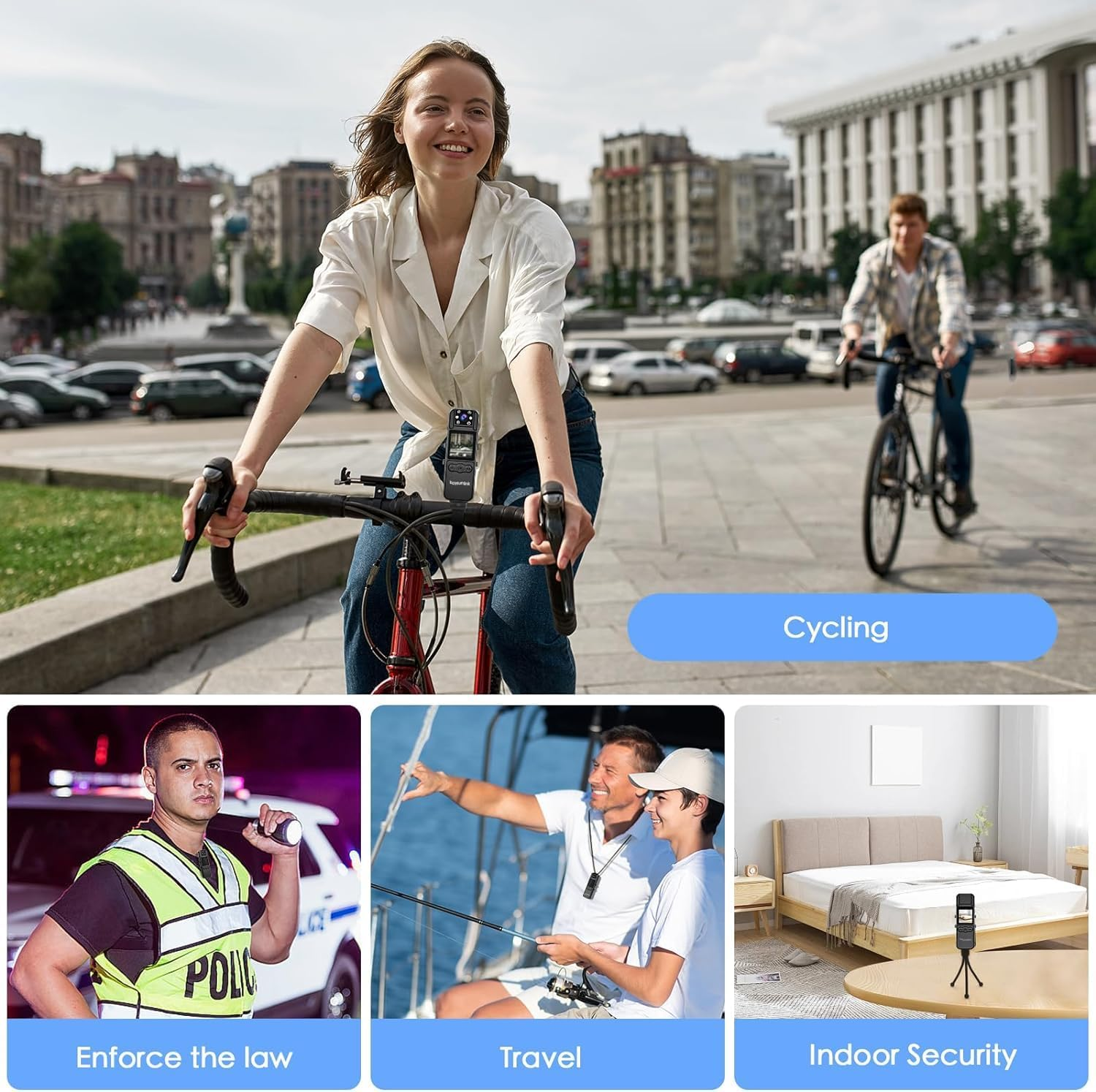 Mini Body Camera 128GB with Audio and Video, 1080P Wifi Portable Wearable Cam for Personal, Guard, Patrol Video Recording Camcorder image number 4