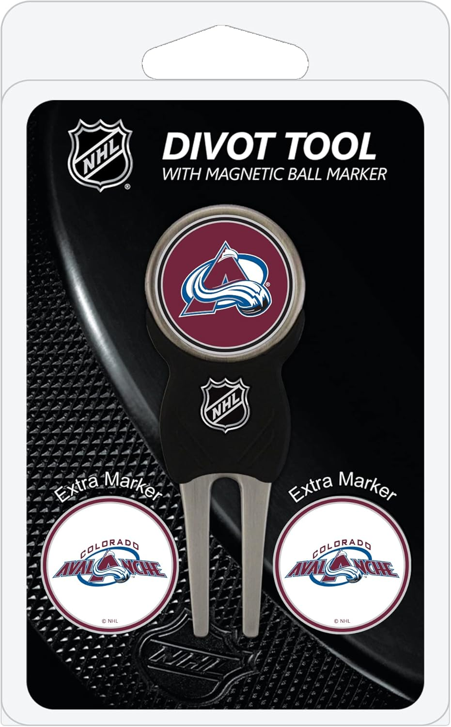 Team Golf NHL Divot Tool with 3 Golf Ball Markers Pack, Markers Are Removable Magnetic Double-Sided Enamel - New York Rangers, Multi Team Color image number 4
