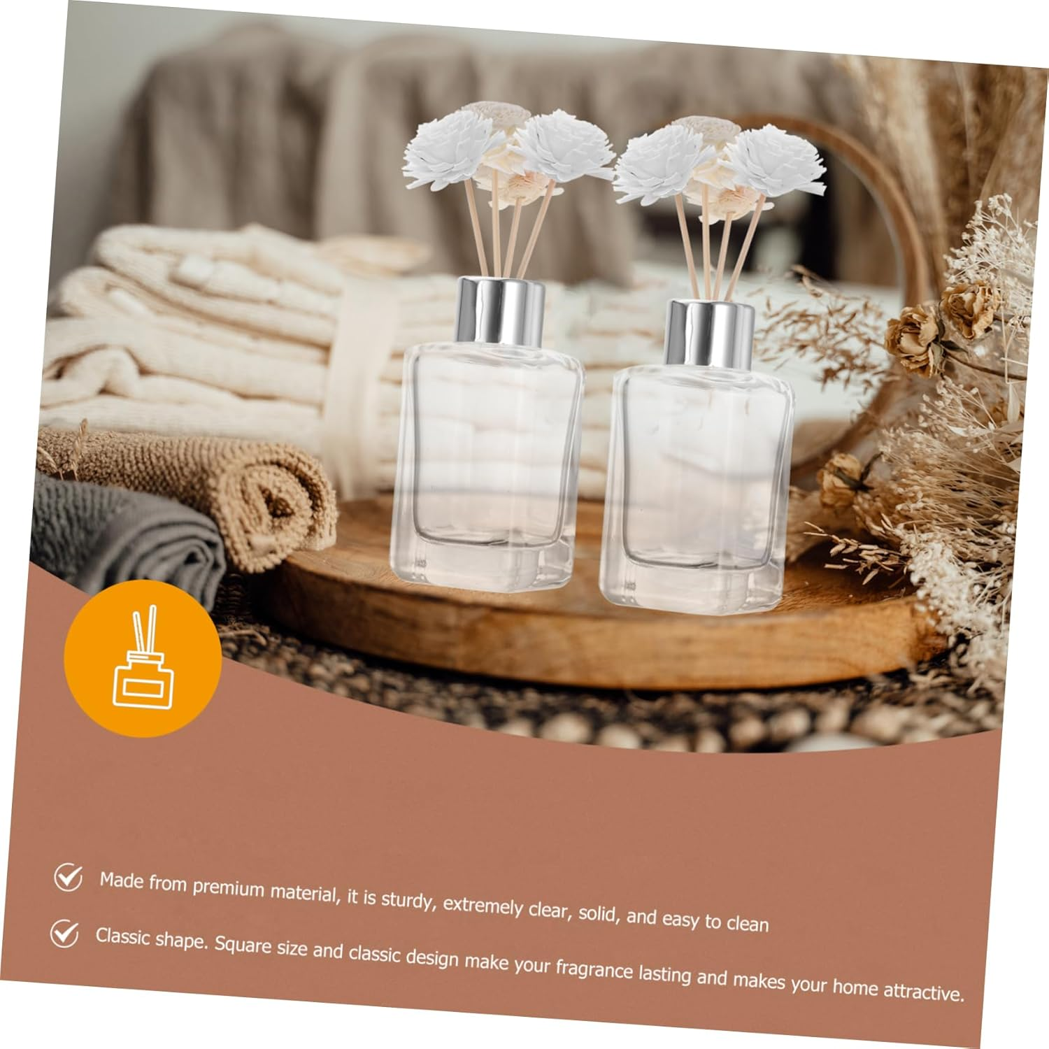 STOBAZA 4Pcs Glass Perfume Bottle for Essential Oils Home Car Aromatherapy Perfume Container Silver Cap for Diffuser Home and Reed Diffuser Bottle Use