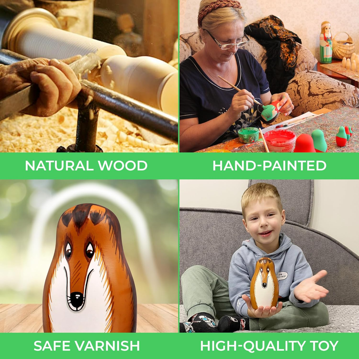 Dog Nesting Dolls Set of 7 Pieces - Matryoshka Toy Dog Lover Gifts &ndash; Russian Wooden Nesting Dolls for Kids - Pets Puppy Dog Figurines Made in Russia image number 2