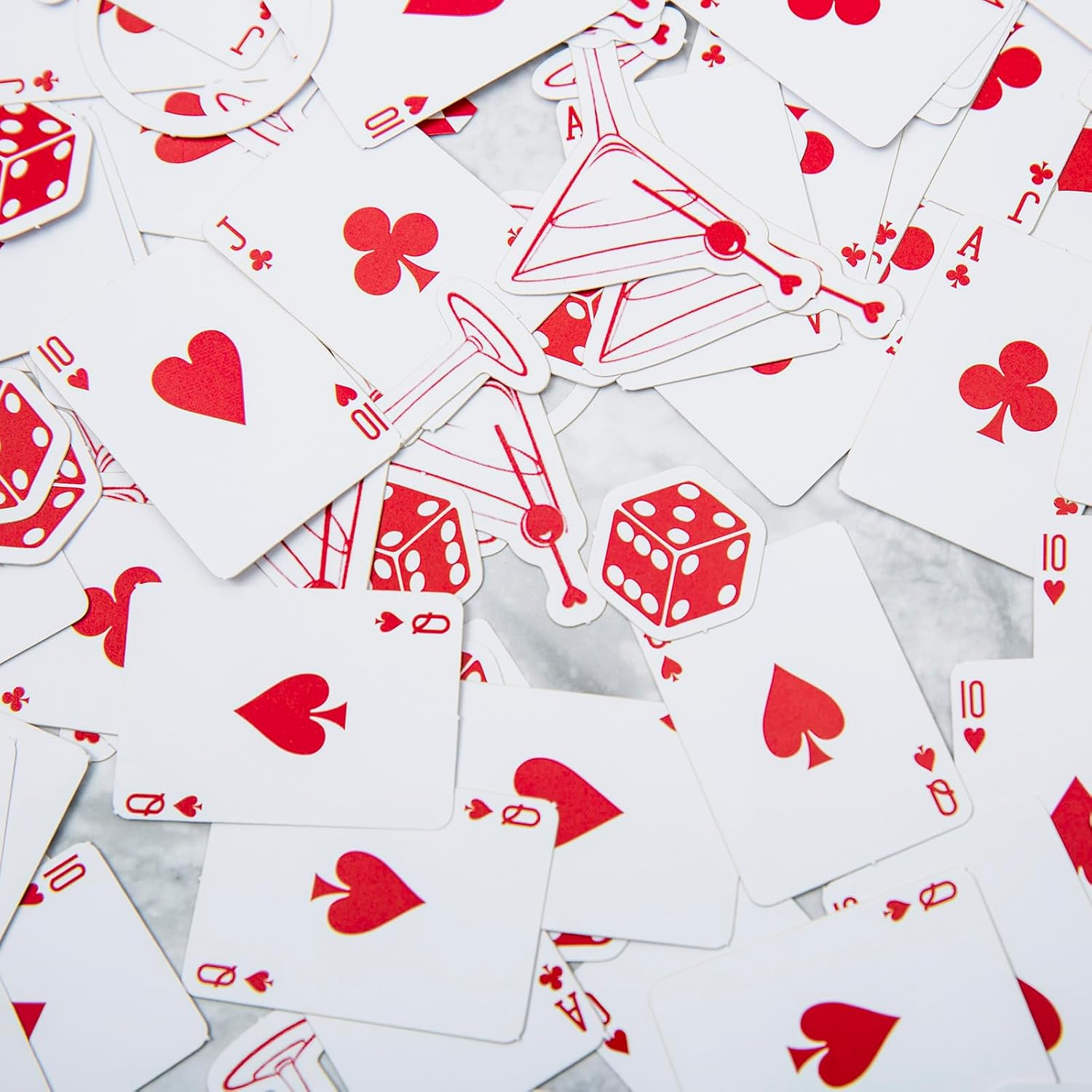 200Pcs Lucky in Love Bachelorette Confetti, Vegas Bachelorette Party Decorations, Las Vegas Shower Confetti,Casino Party Decor, Poker Dice Theme image number 2