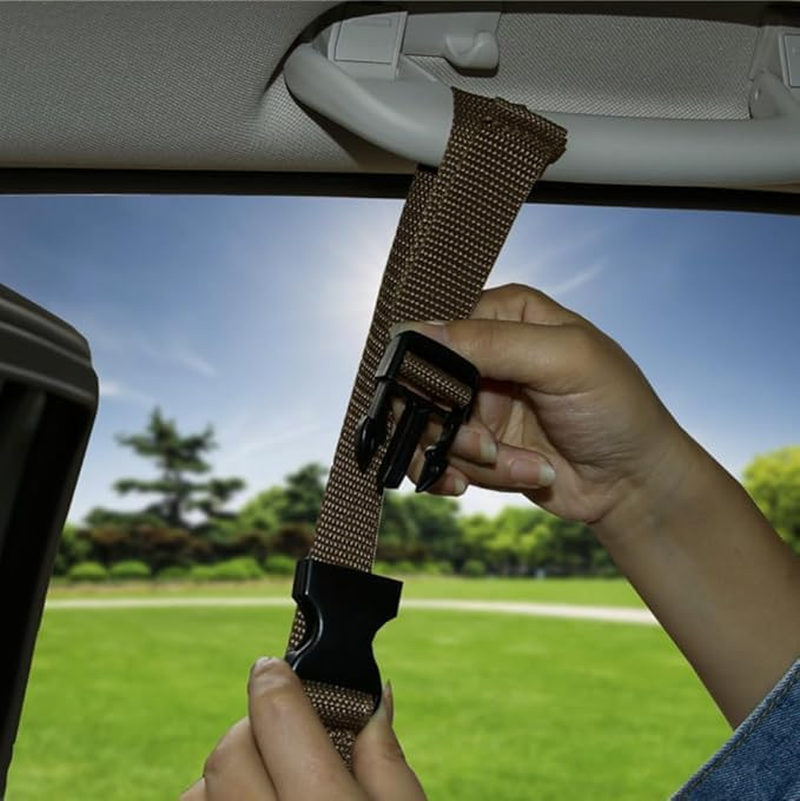 90X65Cm Mesh Car Ceiling Cargo Net SUV Ceiling Storage Net Camping Cargo Net for Tent Putting Quilt Towel Sundries Double-Layer Car Organizer Pocket Adjustable Mesh Storage Bag Long Road Trip (KA)