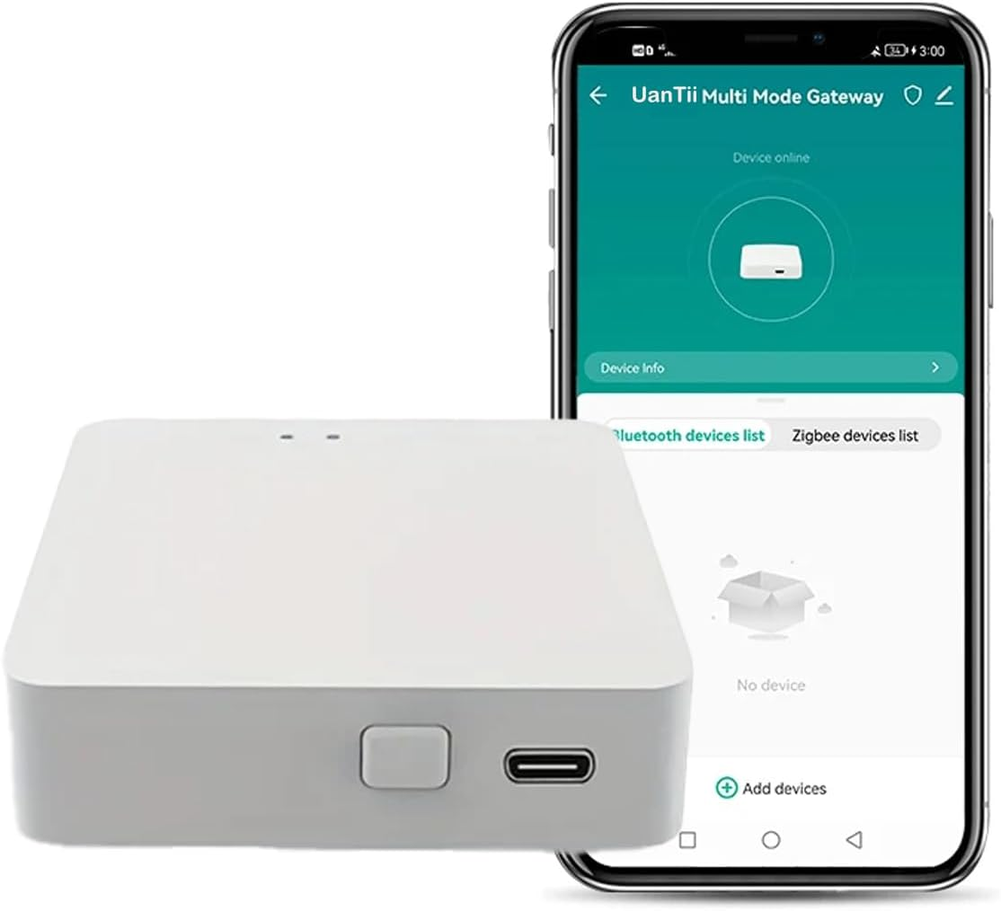 Uantii Tuya Multi-Mode Gateway Hub Wifi Smart Home Bridge for Tuya Zigbee 3.0 Bluetooth Mesh Devices,Smart Life App Control,Compatible with Alexa Google Alice (White) image number 2