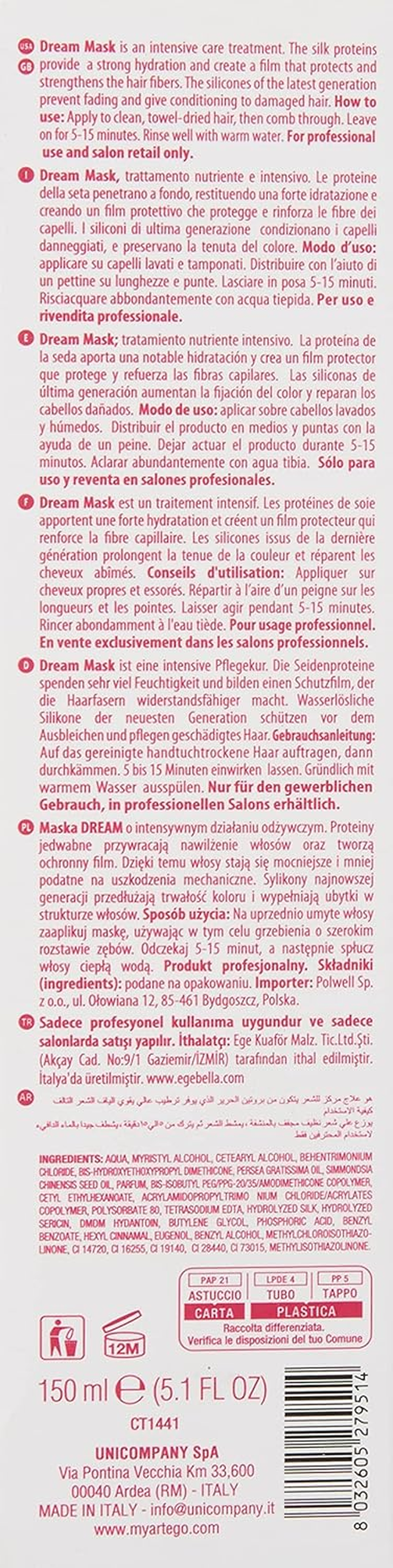 Artego Dream Mask Easy Care T Dream Mask 150Ml Cream Conditioner