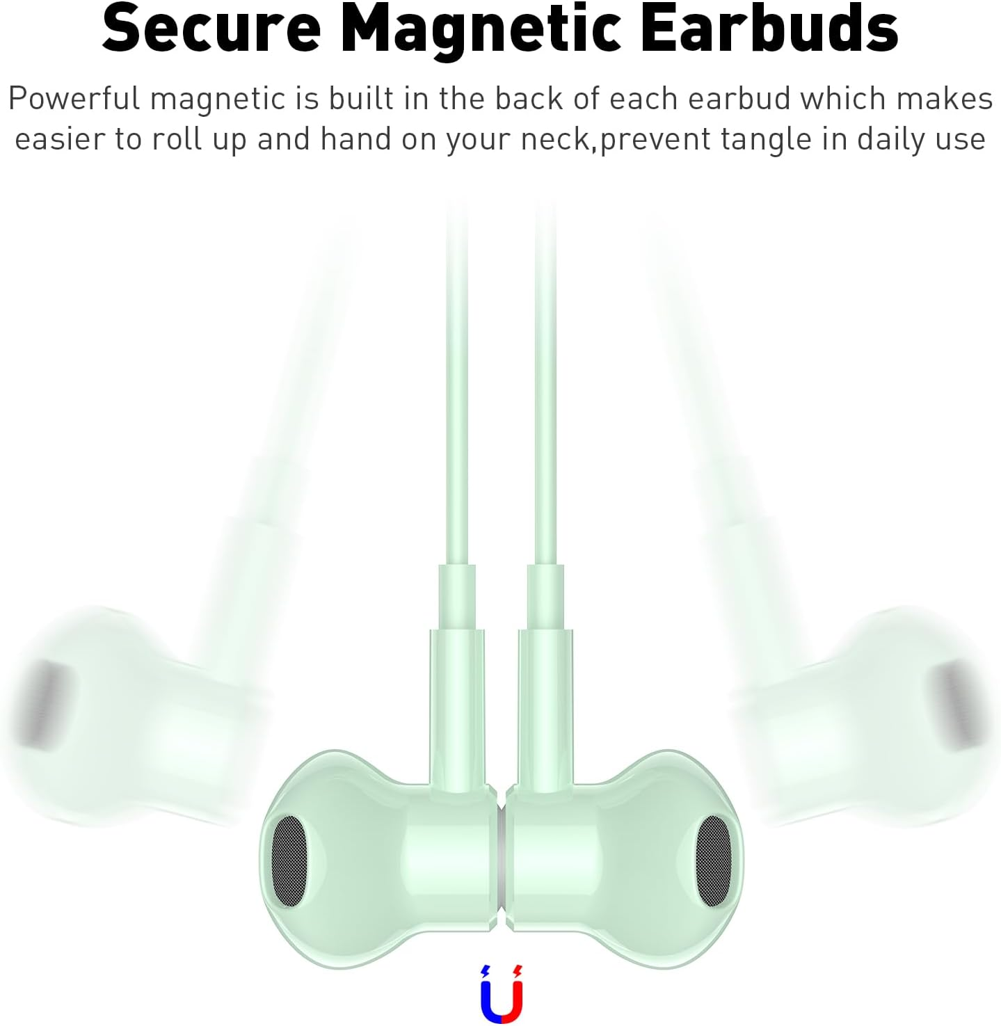 USB C Headphones Type C Earphone for Samsung Galaxy S25 Ultra S24 plus S23 S22 S21 Hifi DAC Magnetic for Apple Wired Earbud with Microphone for Iphone 15 16 Pro Max 16E Android Pixel 10 9 8 Mint Green - Mint Green image number 6