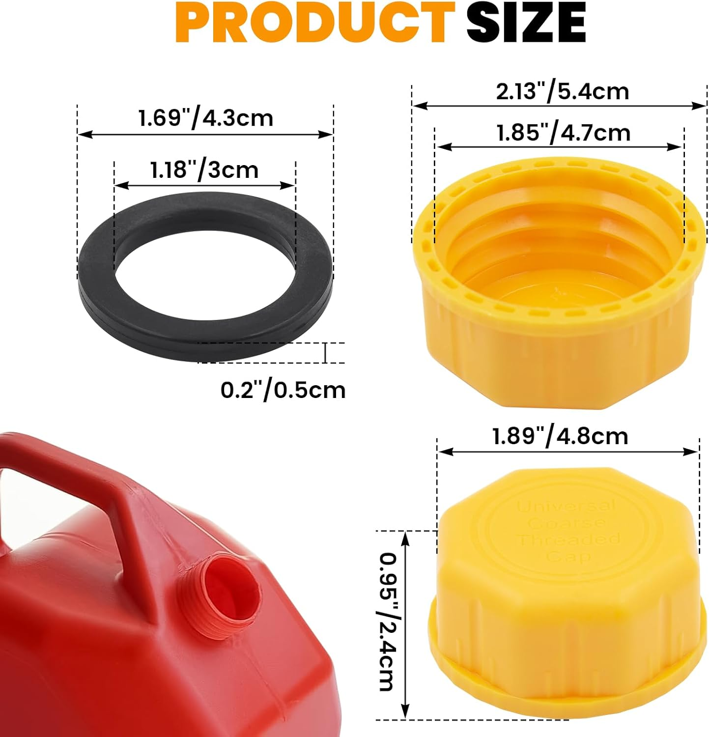 Niwicka Professional 5 Gallon Gas Can Cap - Replacement Lid for Gasoline Storage Containers, Fuel Tanks, Water Jugs - Durable, Coarse Thread Design, Ideal for Portable Gas Cans and Metal Gas Tanks image number 6